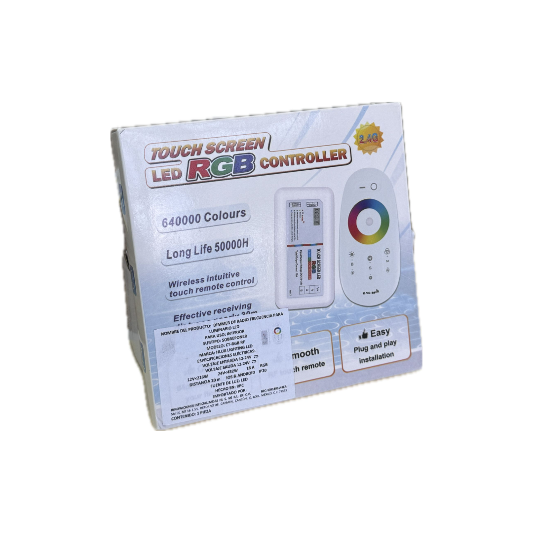 KIT-Controlador y Control Remoto de Radio Frecuencia para luminario LED RGB A 12-24 VDC-(Corriente Directa)