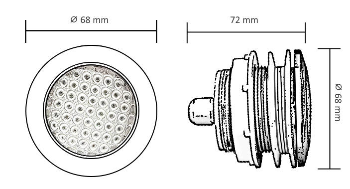 Luminario LED Sumergible para Alberca – 3W-(Corriente Alterna)